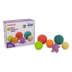 6 ECO Natural Rubber Sensory Balls Set for Infants 141566954 - Developmental Toy for Baby