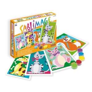 Sentosphere Sablimage Animal Sand Art Kit, create 4 colorful sand art pictures with 16 colors of sand - Sentosphere