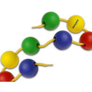 Miniland 2 cm colorful beads strung on a yellow cord, educational toy for preschoolers - Miniland