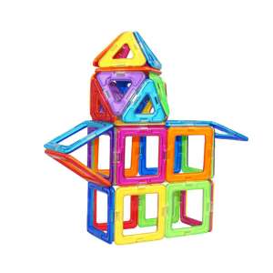 Magplayer Carnival Set set de construcție magnetic, construirea unei case cu blocuri colorate - Joc de construcție magnetic