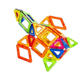 MagPlayer magnetic building blocks, 83 pieces, colorful, geometric shapes, 2D and 3D building - Magnetic building game
