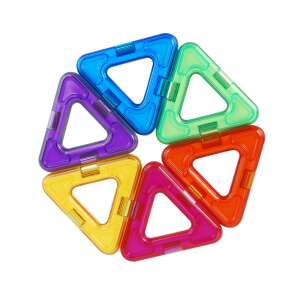 Set de construcție magnetic Magplayer, 8 piese, forme triunghiulare, colorate, pentru copii, învățare STEM - Joc de construcție magnetic
