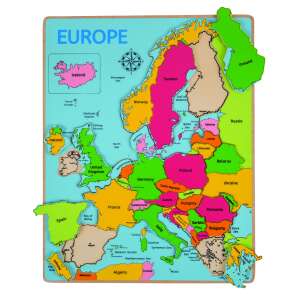 Puzzle mapa Europy dla dzieci, 25 elementów, zabawka edukacyjna - Puzzle i układanki