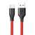 1 meter USB-A to Type-C data and charging cable, red, with textile cover