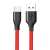 1 meter USB-A to Type-C data and charging cable, red, with textile cover