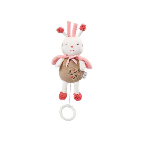 Fehn musical toy - mini Bee, a soft plush bee with a pull string to play music, perfect for babies and toddlers
