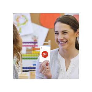 Teacher playing the Tackling Tables multiplication and division card game with a student - Learning Resources