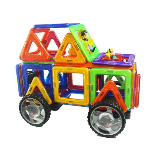 Magplayer Chariot Magnetic Building Set, 40 pieces, educational toy for kids, STEM learning, creativity, magnetic tiles, shapes, colors, building blocks