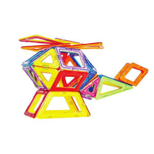 Magplayer Designer Set 62 de piese magnetice pentru construcții, model de elicopter construit cu setul