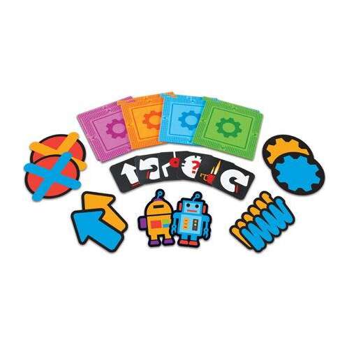 Комплект за дейности Let's Go Code! от Learning Resources, игра за кодиране за деца, включва карти за кодиране, плочки робот и много други