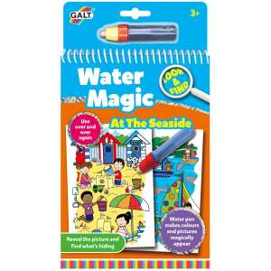 Galt Water Magic At The Seaside activity book for kids, featuring a water pen and 6 reusable watercolor pictures - Activity Book, Coloring