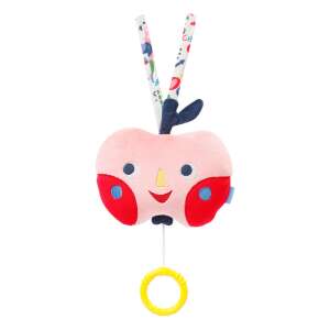 Pink apple shaped musical toy with yellow ring, perfect for babies and toddlers - Stroller & Crib Toy