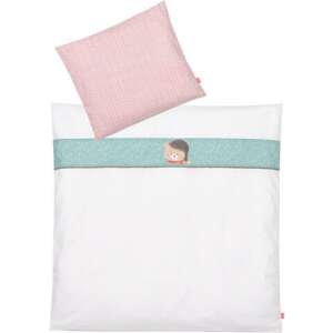 Fehn Bruno baby bedding set, pink and green duvet cover and pillowcase - Bedding - Baby
