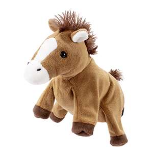 Beleduc Lókéz baba hand puppet, brown horse with white markings, perfect for imaginative play and storytelling - Puppet Toy