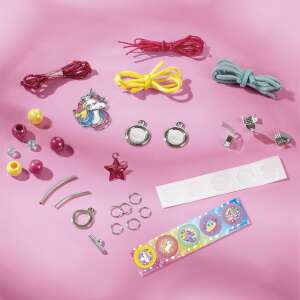 Unicorn jewelry making kit with beads, cords, charms, and instructions - Totum