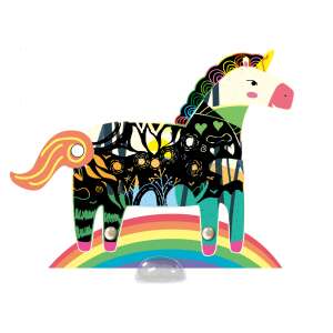 Avenir Scratch Unicorns - Unicorn puppet with rainbow base - Avenir Kids Scratch art