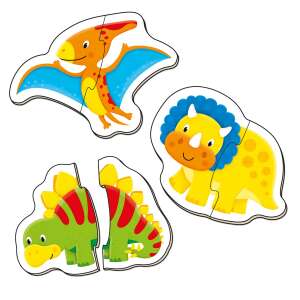 Galt Baby Puzzles Dinosaurs, 6 two-piece puzzles featuring different dinosaurs, 18+ months - Puzzle