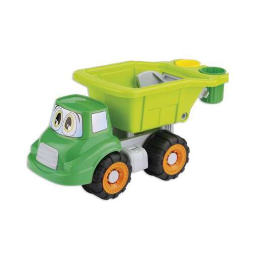 Ecologico green toy truck with a dump bed and two buckets