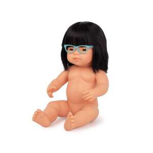 Miniland 38 cm Asian Girl Doll with Glasses - Miniland