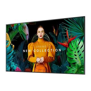 Samsung 55-inch QMC Series Crystal UHD 4K Signage Display showcasing vibrant spring collection advertisement. - Monitor
