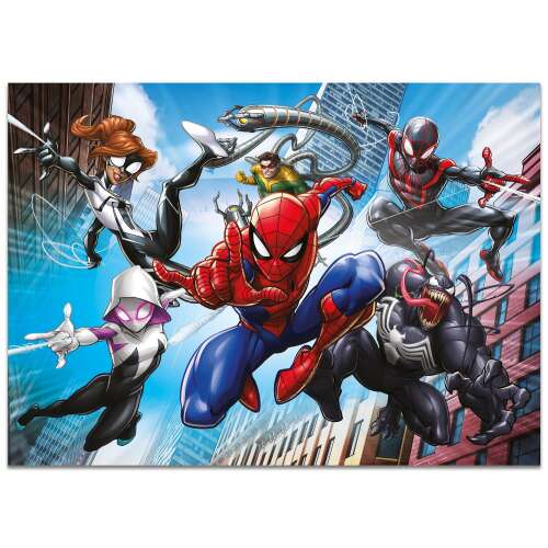 Puzzle Spider-Man și prietenii săi, 48 de piese, de colorat