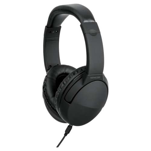 Sencor SEP 636BK Stereo Headphones, black, on-ear, closed back