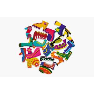 Chalk & Chuckles Messy Caterpillar Memory Game - Colorful wooden shoes for the game - Memory Game