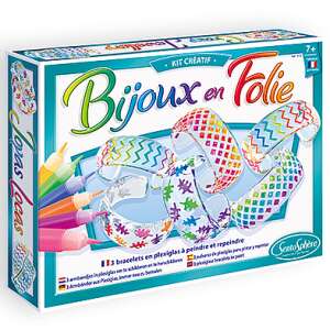 Bijoux en Folie Creative Kit, 3 clear bracelets to paint and decorate, includes 10 paint markers - Jewelry Making Kit