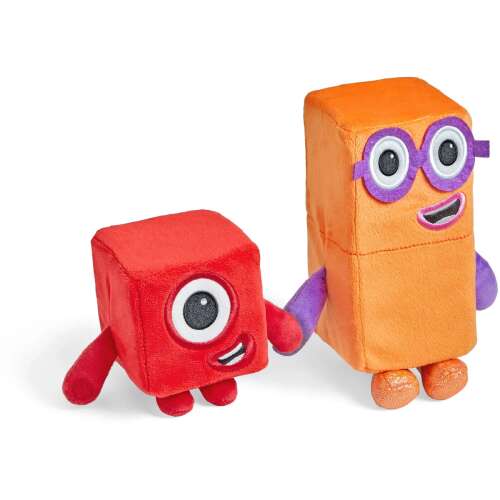 Numberblocks One és Two plüssfigurák, piros és narancssárga, 7,5 cm és 15 cm, Hand2Mind