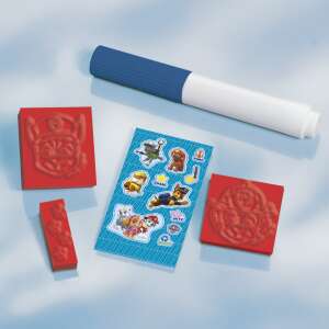 Paw Patrol stamp set with red stamps, blue marker, and stickers - Totum
