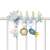 Fehn baby spiral toy attached to a crib, blue and yellow colors