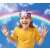 Girl wearing a unicorn head flashlight, kids headlamp, unicorn toy, kids gift, unicorn light