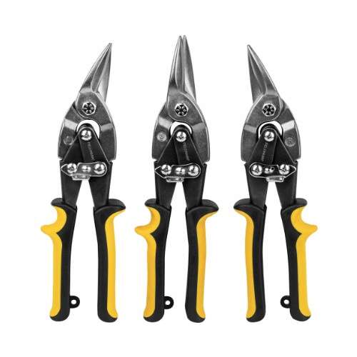 Fieldmann FDNP 3301 Blechschere-Set, 3-teilig, zum Schneiden von Metall, Blech, Rohren und anderen Materialien