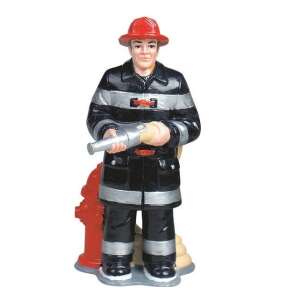 Miniland Jobs Firefighter Figure, Play figure of a firefighter with a hose and fire hydrant - Miniland
