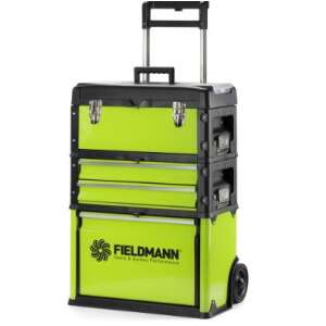 Fieldmann FDN 4150 metal rolling toolbox, green, three-piece, with wheels and telescopic handle - Toolbox and Bag