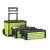 Fieldmann FDN 4150 metal rolling toolbox, green, three-piece, with wheels and telescopic handle, set