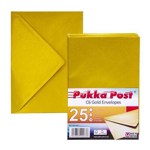 Pukka Pad Gold C6 Borítékok, 25 darabos csomag