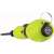 Fieldmann FDS 10103-A cordless screwdriver, green and black, back view, showing charging port and key ring