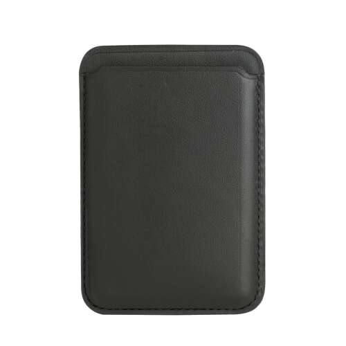 Black magnetic phone card holder, holds up to 3 cards, compatible with wireless charging