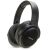 Aiwa black wireless headphones, side view
