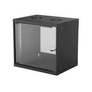Manhattan 19 inch wall mount rack cabinet, 9U, black, IP20, flatpack - Manhattan
