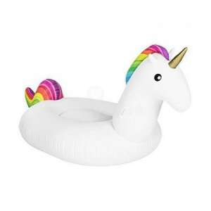 Óriási felfújható unikornis úszógumi, fehér szivárványos sörénnyel és farokkal - Úszógumi