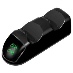 Dockingstation für 2 PS4 Controller, TP4-889 Smart Charging Station, Schwarz - Gaming