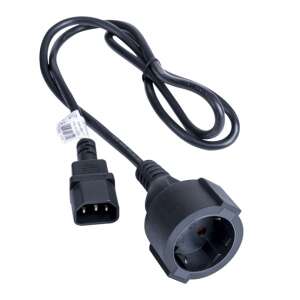 Akyga 1 meter power cable with IEC C14 connector and CEE 7/3 socket - Akyga