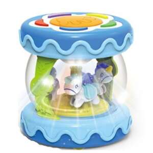 Huanger Zenélő Dob Körhinta - Kék. Forgó lovacskás játék fényekkel és hangokkal. - Zenélő játék