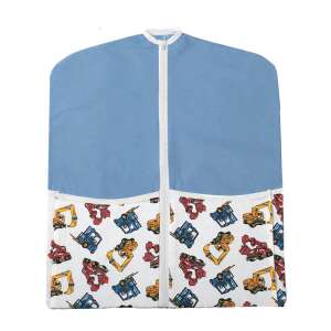 Kék-fehér Ovis zsák markoló mintával, cipzárral és két oldalsó zsebbel - Óvodai kellék