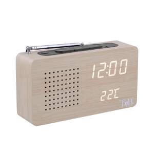 TNB JOY Holz-LED-Radiowecker mit FM-Radio und Temperaturanzeige - Wecker