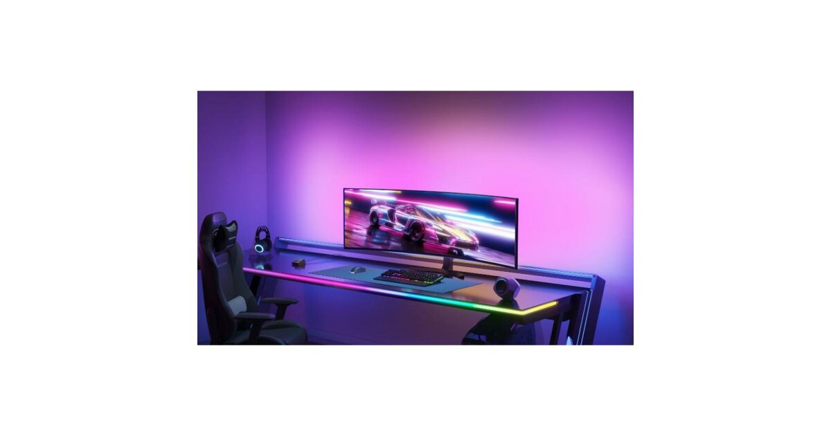 Govee Neon Light Strip Da Tavolo Per Gaming - 3 Metri, 20 LED, Controllo Touch E App, Colori Millioni, Design Contemporaneo