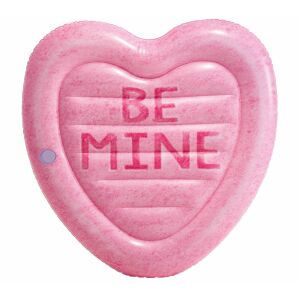 Intex Cukorszirom herzförmige Pool-Luftmatratze mit 'Be Mine'-Text, rosa aufblasbare Süßigkeiten-Strandmatratze - Intex Strandmatten
