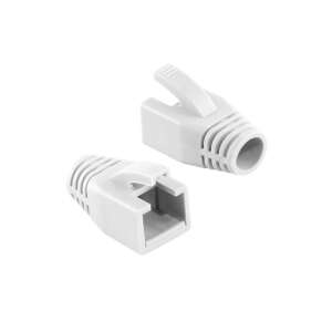 Logilink RJ45 feszültségmentesítő védőburkolat, 8 mm, fehér, 50 db